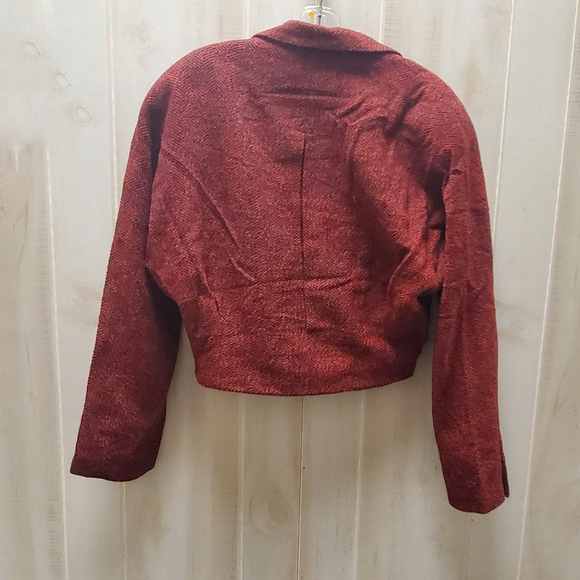Vintage Wool Blend Cropped Blazer Jacket Y2K Size 12 - Picture 10 of 13